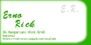 erno rick business card
